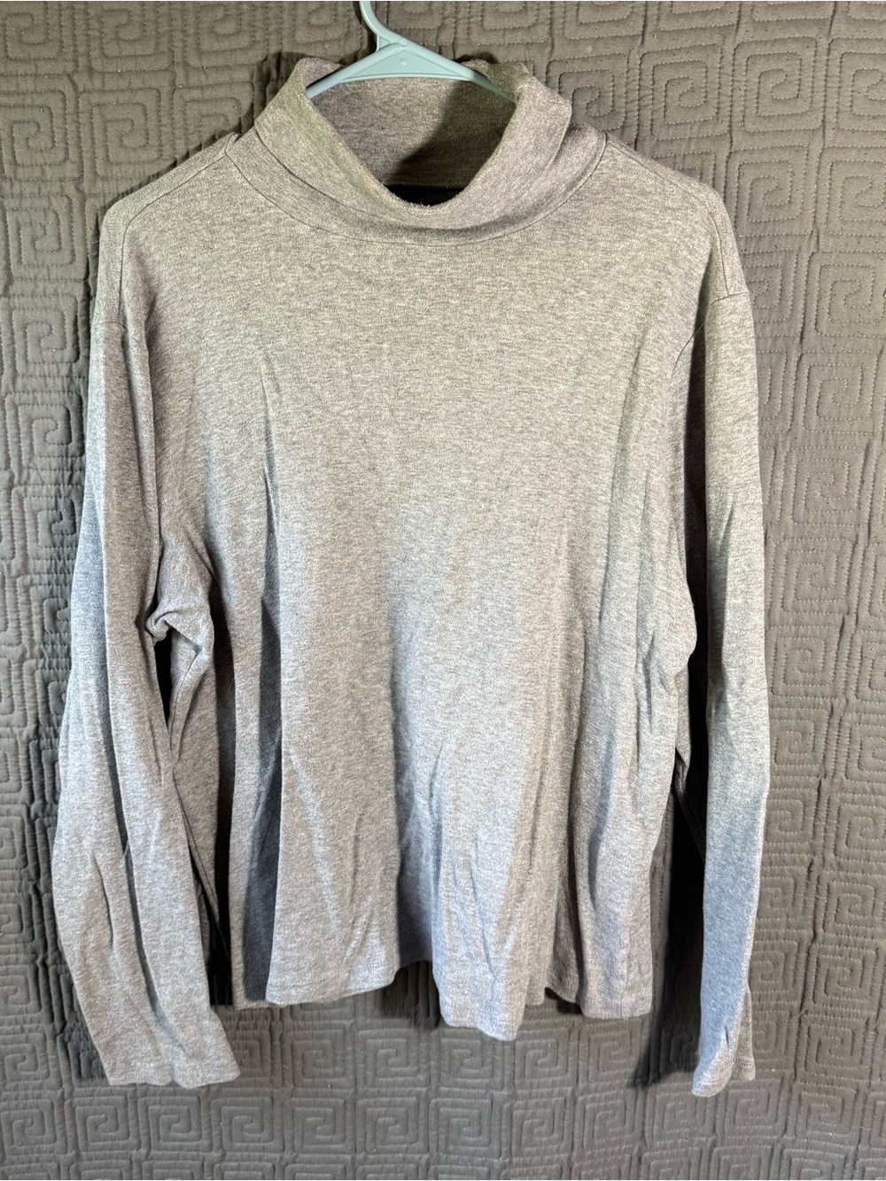 White Stag Shirt Womens XXL (20) Turtle Neck Solid Gray Grey Long Sleeve Cotton